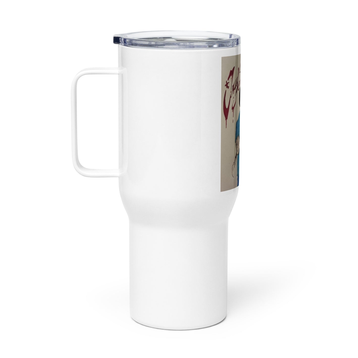 Travel mug with a handle